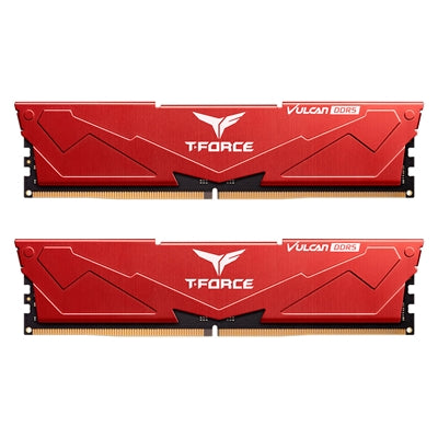 Team T-Force Vulcan FLRD532G5200HC40CDC01 32GB (2x16GB) System Memory, 5200MHz, CL40, DDR5 Kit, Red Team T-Force Vulcan FLRD532G5200HC40CDC01 32GB (2x16GB) System Memory, 5200MHz, CL40, DDR5 Kit, Red